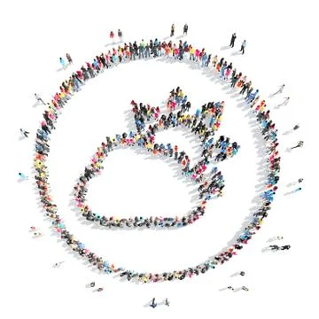 People in the shape of clouds. Stock Illustration