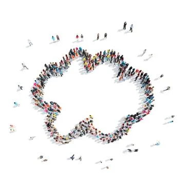 People in the shape of clouds. Stock Illustration