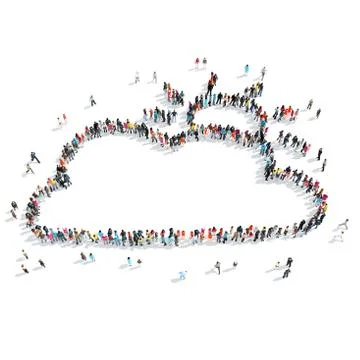 People  shape  clouds Stock Illustration