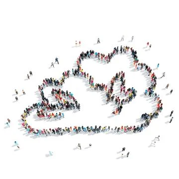 People  shape  clouds Stock Illustration