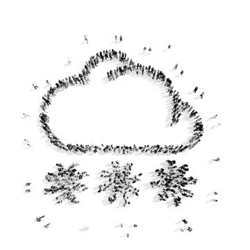 People in the shape of clouds. Illustrazione stock