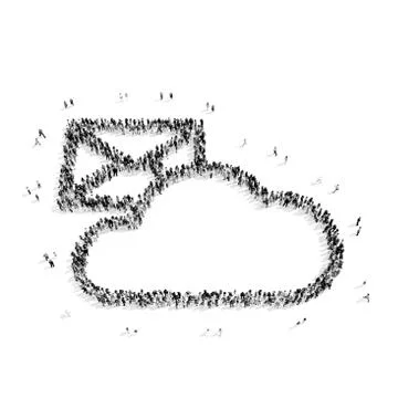 People in the shape of clouds. Stock Illustration