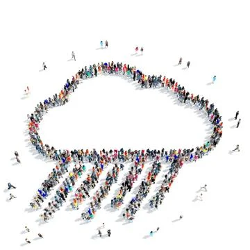 People shape clouds weather Stock Illustration