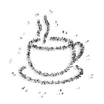 People in the shape of coffee Stock Illustration