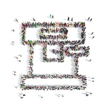 People in the shape of coffee machines Stock Illustration