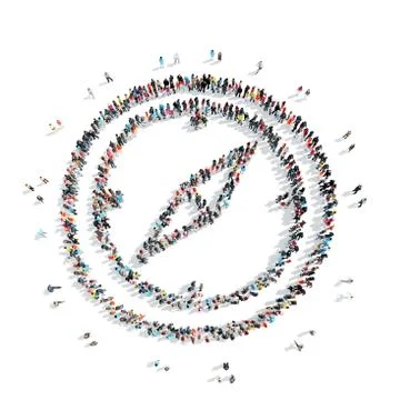 People  shape  compass cartoon Illustrazione stock
