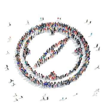 People  shape compass icon 스톡 일러스트