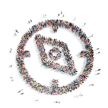 People in the shape of a compass 스톡 일러스트