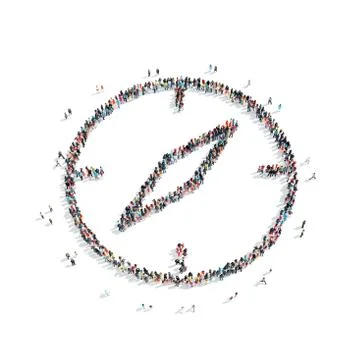 People  shape  compass 스톡 일러스트