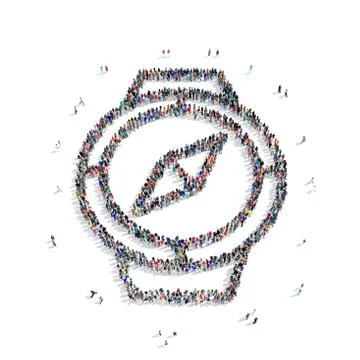 People shape compass 스톡 일러스트