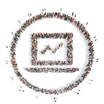 People in the shape of a computer Stock Illustration