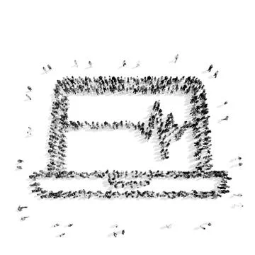 People in the shape of a computer, medicine Stock Illustration