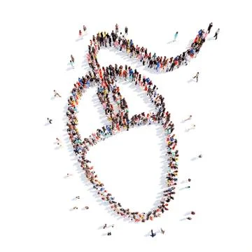 People in the shape of a computer mouse Stock Illustration