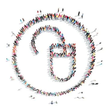 People in the shape of a computer mouse Stock Illustration