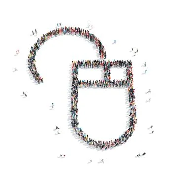 People  shape  computer mouse 스톡 일러스트