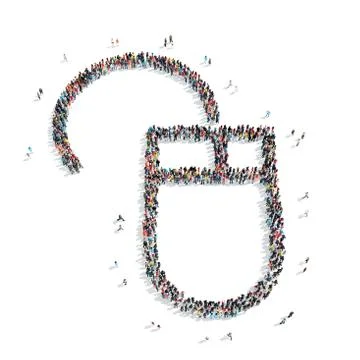 People  shape  computer mouse isolated Stock Illustration