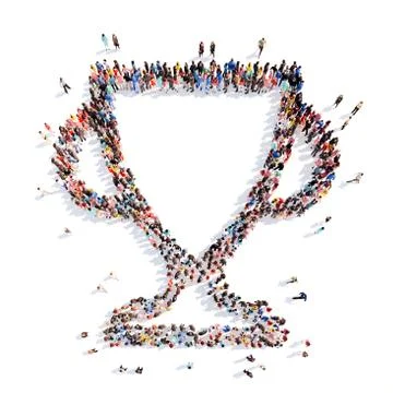 People in the shape of a cup Stock Illustration