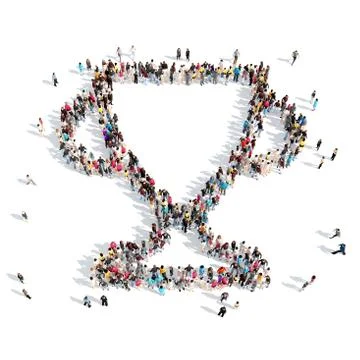 People in the shape of a cup Stock Illustration