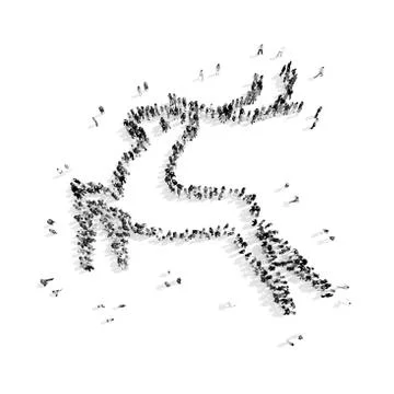 People in the shape of deer Stock Illustration