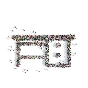 People in the shape of a desk Stock Illustration