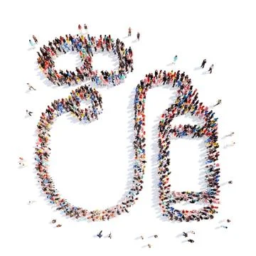 People in the shape of diving Stock Illustration