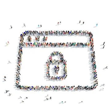 People  shape  document lock Stockillustratie