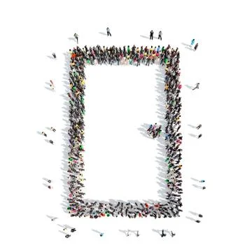 People in the shape of  door Stock Illustration