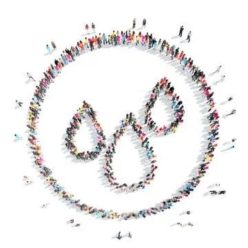 People in the shape of drops. Stock Illustration