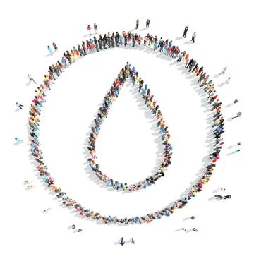 People in the shape of drops. Illustrazione stock