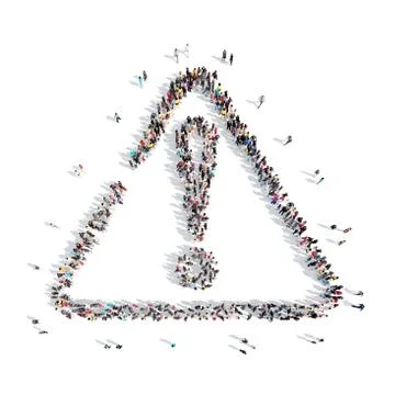 People in the shape of an exclamation mark Stock Illustration