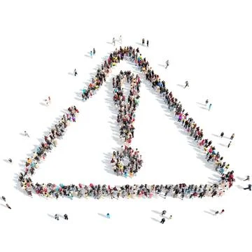People in the shape of an exclamation mark Stock Illustration