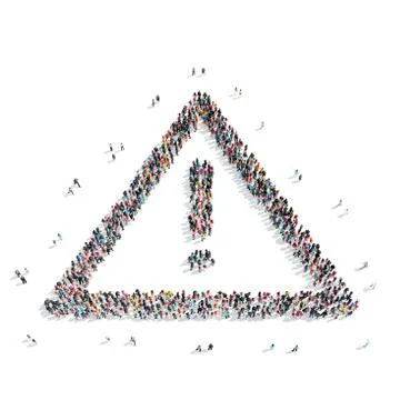 People  shape  exclamation mark Stock Illustration