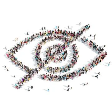 People in the shape of  eye Stock Illustration