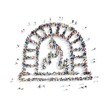 People in the shape of a fireplace Stock Illustration