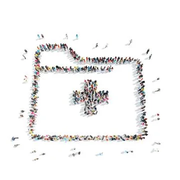 People in the shape of a first aid kit, medicine Stock Illustration