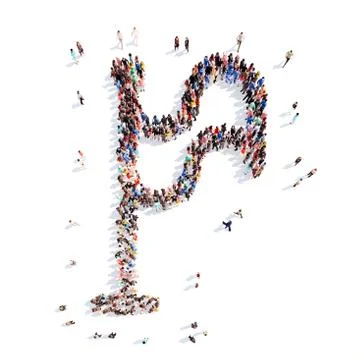 People in the shape of a flag Stock Illustration