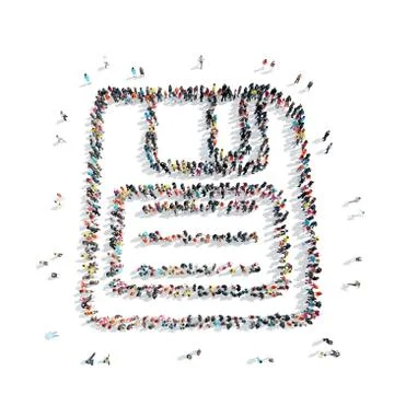 People  shape floppy disk Stock Illustration
