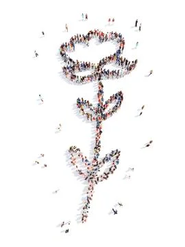 People in the shape of a flower Stock Illustration