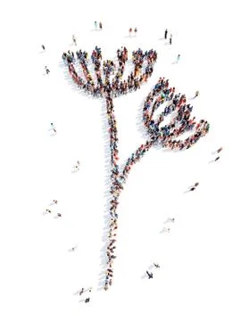 People in the shape of a flower Stock Illustration