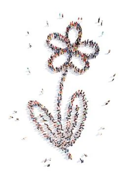 People in the shape of a flower Stock Illustration