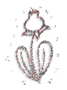 People in the shape of a flower Stock Illustration