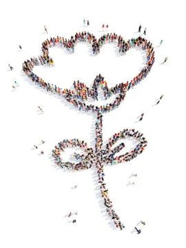 People in the shape of a flower Stock Illustration