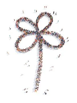 People in the shape of a flower Stock Illustration