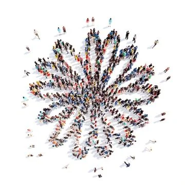 People in the shape of a flower Stock Illustration