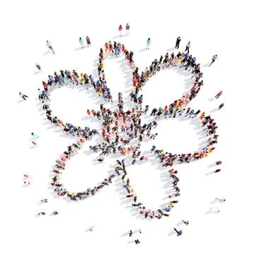 People in the shape of a flower Stock Illustration