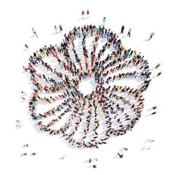 People in the shape of a flower Illustrazione stock