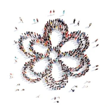 People in the shape of a flower Stock Illustration