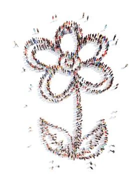 People in the shape of a flower Stock Illustration