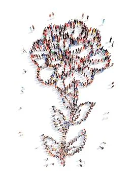 People in the shape of a flower Stock Illustration