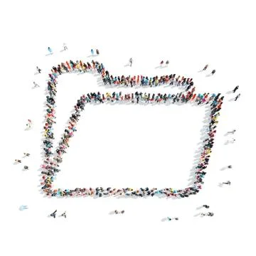 People  shape  folder cartoon Stock Illustration